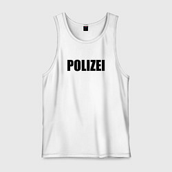 Майка мужская хлопок POLIZEI, цвет: белый