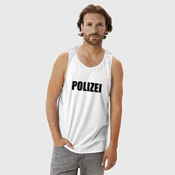 Майка мужская хлопок POLIZEI, цвет: белый — фото 2