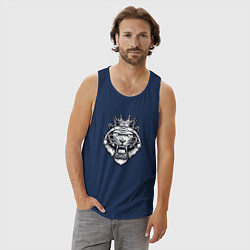 Майка мужская хлопок King Tiger, цвет: тёмно-синий — фото 2