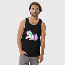 Майка мужская хлопок Волшебная лошадка, цвет: черный — фото 2