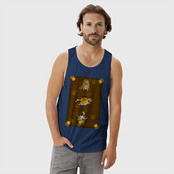 Майка мужская хлопок Три тигра, цвет: тёмно-синий — фото 2