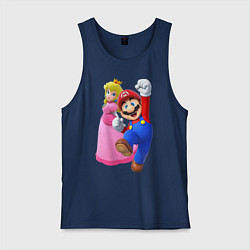 Майка мужская хлопок Mario Princess, цвет: тёмно-синий