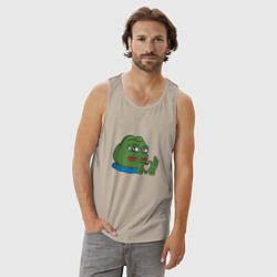 Майка мужская хлопок Pepe love пепе лов, цвет: миндальный — фото 2