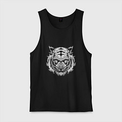 Майка мужская хлопок Man Tiger, цвет: черный