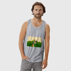 Майка мужская хлопок Mario Coins, цвет: меланж — фото 2