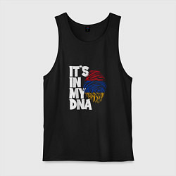 Майка мужская хлопок ДНК - Армения, цвет: черный