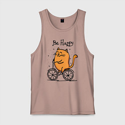 Мужская майка Кот велосипедист