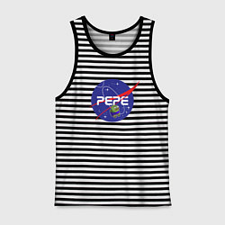 Майка мужская хлопок Pepe Pepe space Nasa, цвет: черная тельняшка