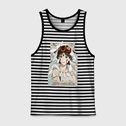 Майка мужская хлопок Princеss mononoke, цвет: черная тельняшка