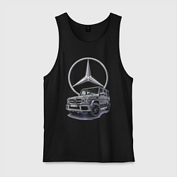 Майка мужская хлопок Mercedes Gelendwagen G63 AMG G-class G400d, цвет: черный