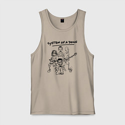 Майка мужская хлопок Арт на группу System of a Down, цвет: миндальный