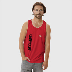 Майка мужская хлопок Шевроле Логотип, цвет: красный — фото 2