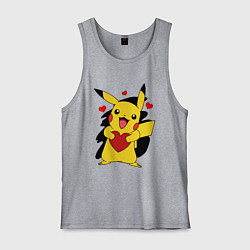 Мужская майка ПИКАЧУ И СЕРДЕЧКО POKENON PIKACHU LOVE