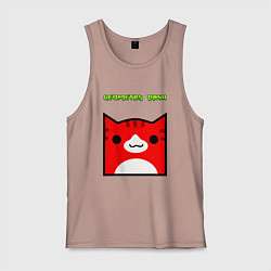 Майка мужская хлопок Geometry Dash: Cat Skin, цвет: пыльно-розовый