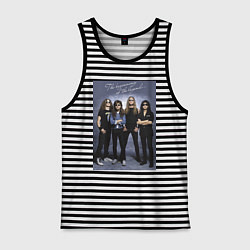 Майка мужская хлопок Ты помнишь, как всё начиналось?, цвет: черная тельняшка