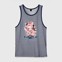 Майка мужская хлопок Диона Diona Genshin Impact, цвет: синяя тельняшка