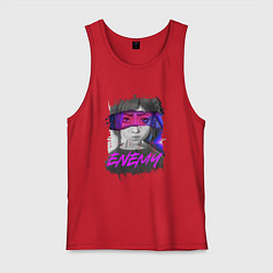 Майка мужская хлопок Everywere My Enemy, цвет: красный