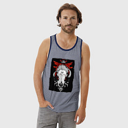 Майка мужская хлопок ЗАКЛИНАНИЕ ИТАДОРИ, СУКУНА, цвет: синяя тельняшка — фото 2