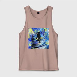 Мужская майка Кот ван Гога Настроение