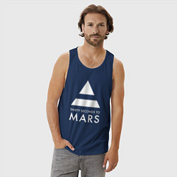 Майка мужская хлопок 30 Seconds to Mars: 30 секунд, цвет: тёмно-синий — фото 2