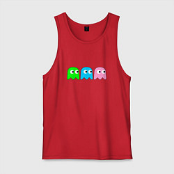 Майка мужская хлопок Pac man - play Для двоих, цвет: красный