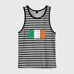 Майка мужская хлопок Флаг Ирландии, цвет: черная тельняшка