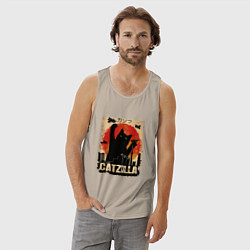 Майка мужская хлопок Котзилла 0001, цвет: миндальный — фото 2