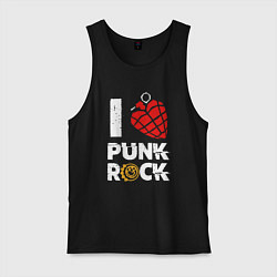 Майка мужская хлопок I LOVE PUNK ROCK, цвет: черный