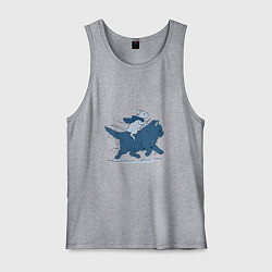 Майка мужская хлопок Путешествие на коте, цвет: меланж