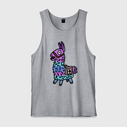 Майка мужская хлопок Фортнайт Лама Fortnite Lama, цвет: меланж