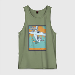 Майка мужская хлопок Парашютный спорт Time to Skydiver, цвет: авокадо