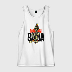 Майка мужская хлопок Смешной йог, цвет: белый