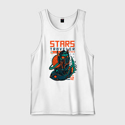 Майка мужская хлопок Звёздный путешественник, цвет: белый