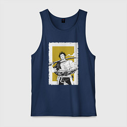 Майка мужская хлопок Стильный Ями, цвет: тёмно-синий