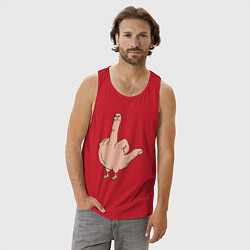 Майка мужская хлопок Fuck you chicken, цвет: красный — фото 2