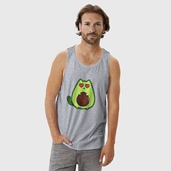 Майка мужская хлопок Avo cat o влюбился, цвет: меланж — фото 2