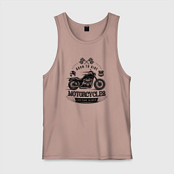 Майка мужская хлопок Motorcycle Born to ride, цвет: пыльно-розовый