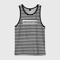 Майка мужская хлопок Лимитированная серия, цвет: черная тельняшка