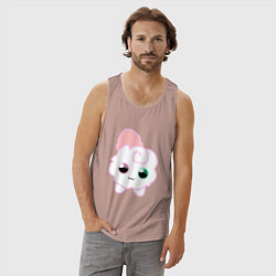 Майка мужская хлопок Toca Kitchen котик, цвет: пыльно-розовый — фото 2