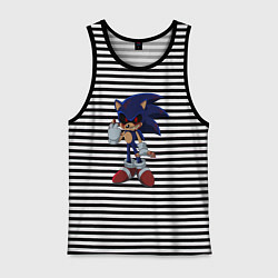 Майка мужская хлопок Sonic Exe Начало кошмара, цвет: черная тельняшка