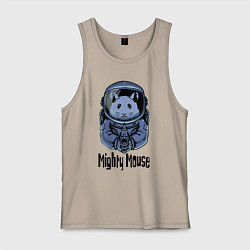 Майка мужская хлопок Могучий мышонок, цвет: миндальный