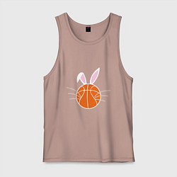 Майка мужская хлопок Basketball Bunny, цвет: пыльно-розовый