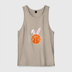 Майка мужская хлопок Basketball Bunny, цвет: миндальный