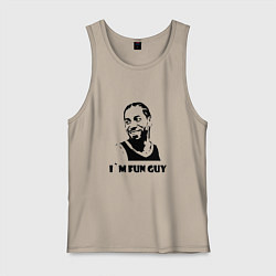 Майка мужская хлопок Fun guy Леонард Кавай, цвет: миндальный