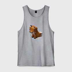 Майка мужская хлопок Милая лиса из Майнкрафта, цвет: меланж