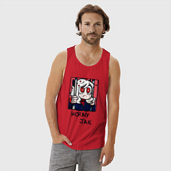 Майка мужская хлопок HELLTAKER HORNY JAIL, цвет: красный — фото 2