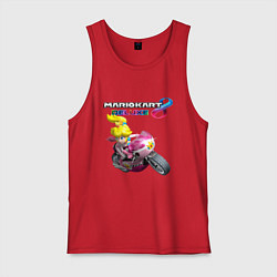 Майка мужская хлопок Принцесса Персик на мотоцикле Mario Kart 8 Deluxe, цвет: красный