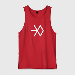 Майка мужская хлопок Логотип exo, цвет: красный