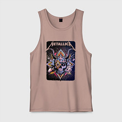 Майка мужская хлопок Metallica Playbill Art skull, цвет: пыльно-розовый