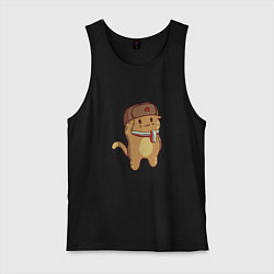 Майка мужская хлопок Russian Cat, цвет: черный